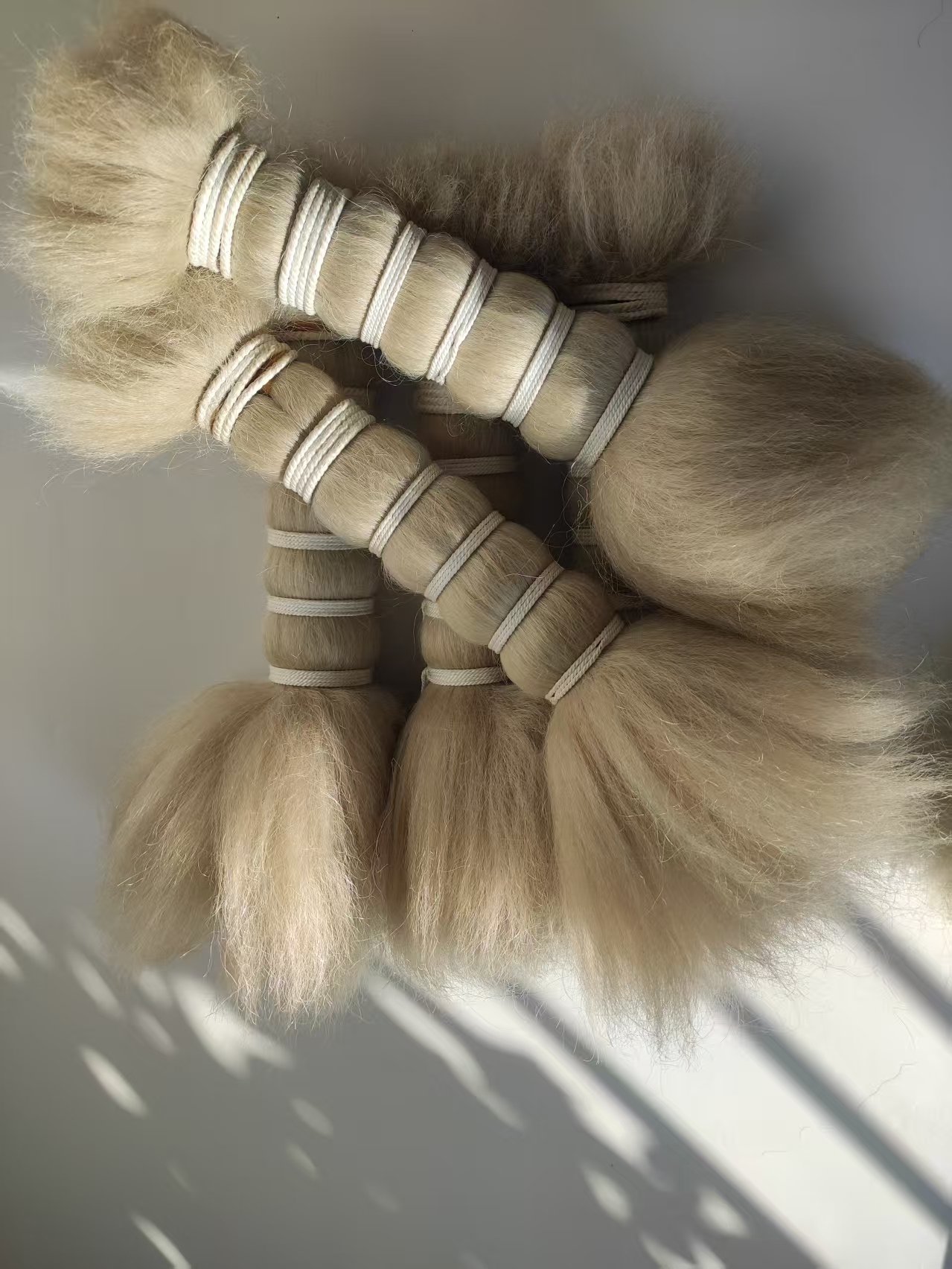 100% Yak hair bundles 100% washed yak tail hair natural white color - 图片 4