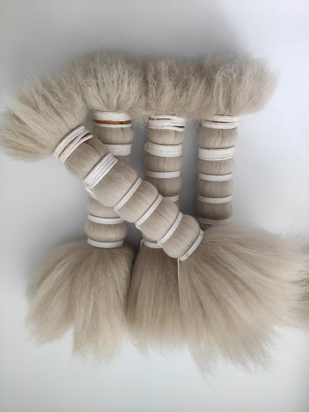 100% Yak hair bundles 100% washed yak tail hair natural white color - 图片 5