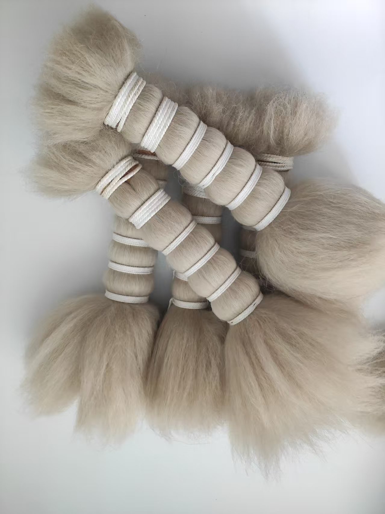 100% Yak hair bundles 100% washed yak tail hair natural white color - 图片 6