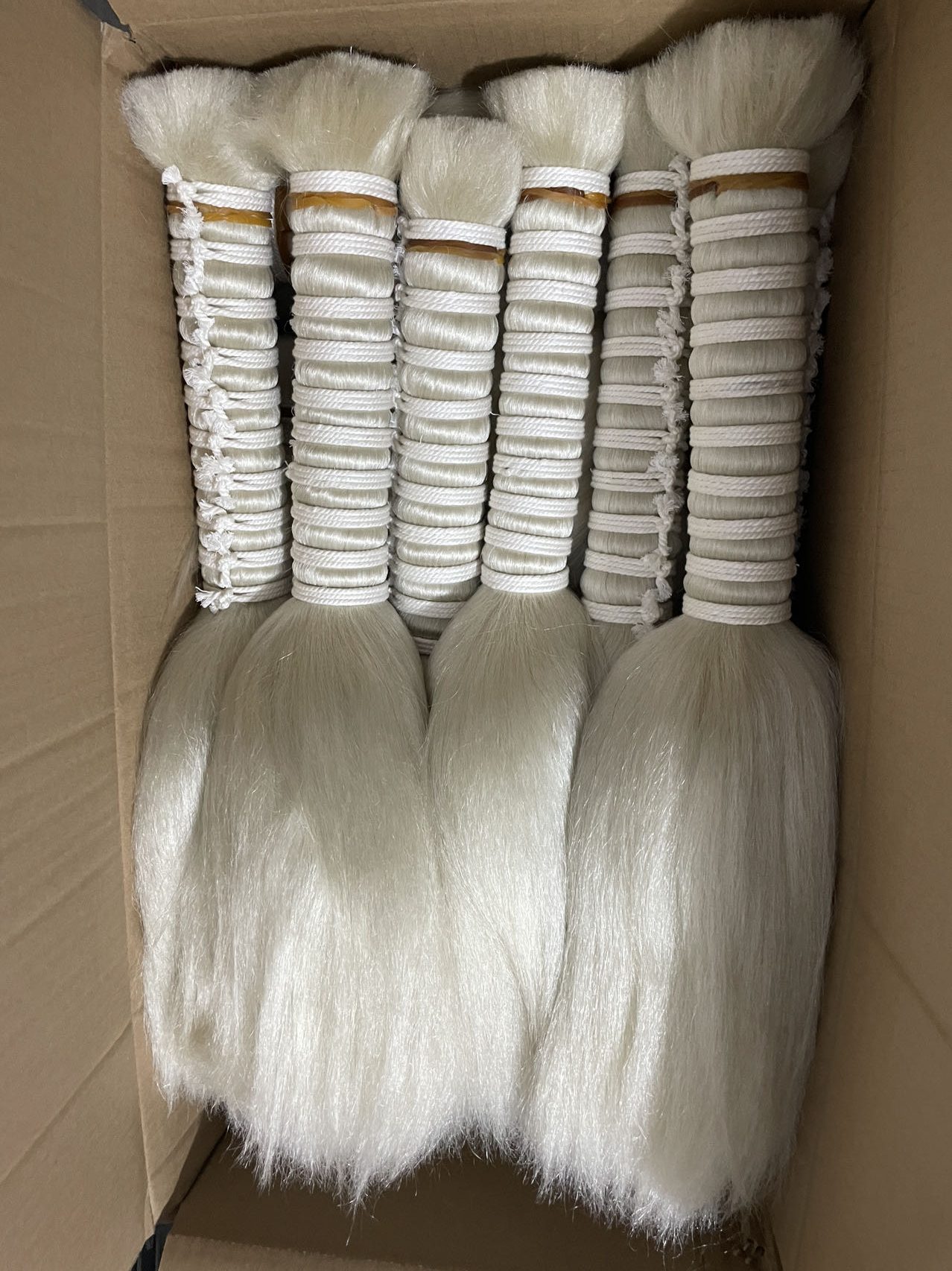 Yak hair bleached white hair bundle 16-18” - 图片 5