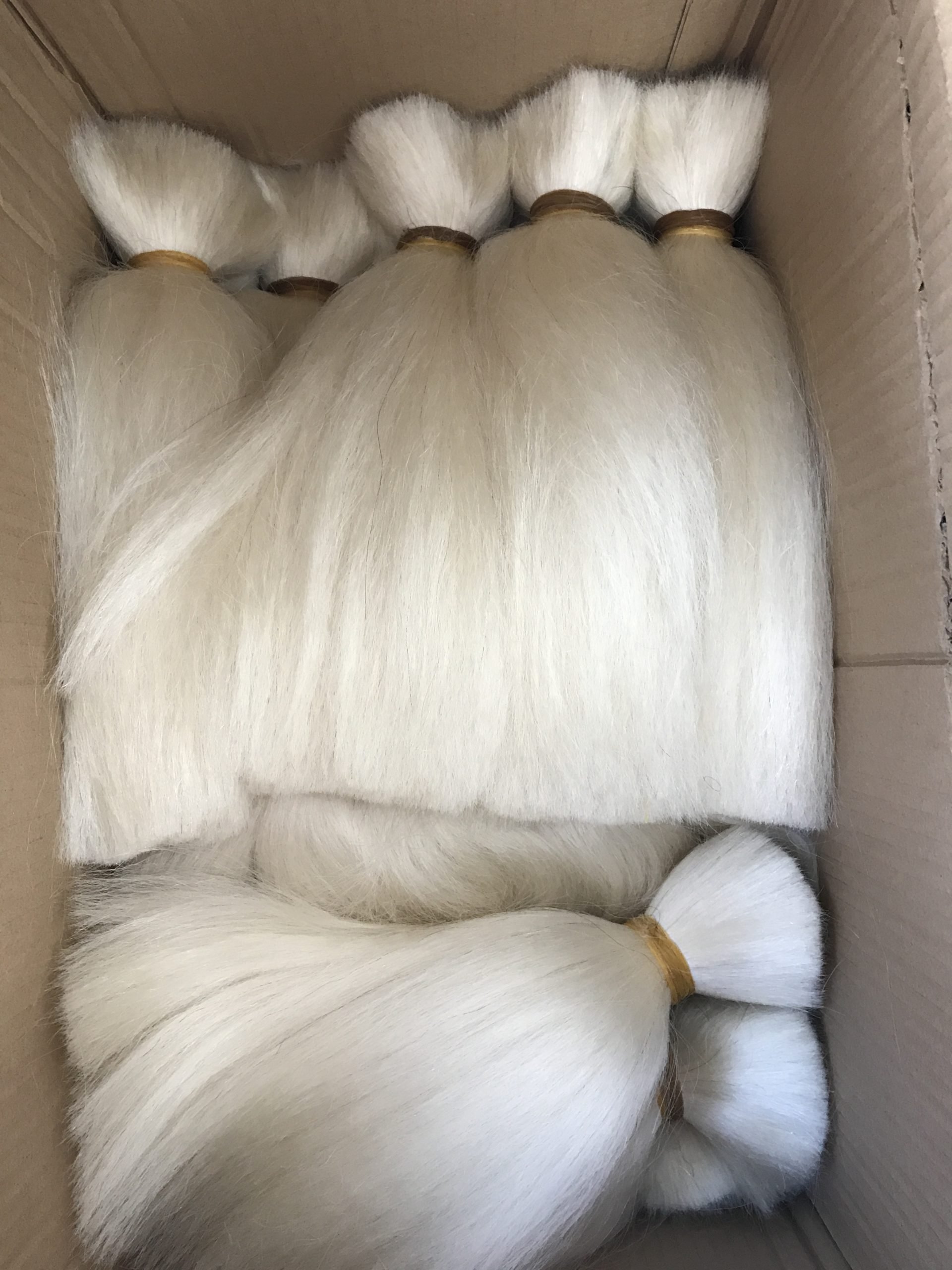 Yak hair bleached white hair bundle 10-12”