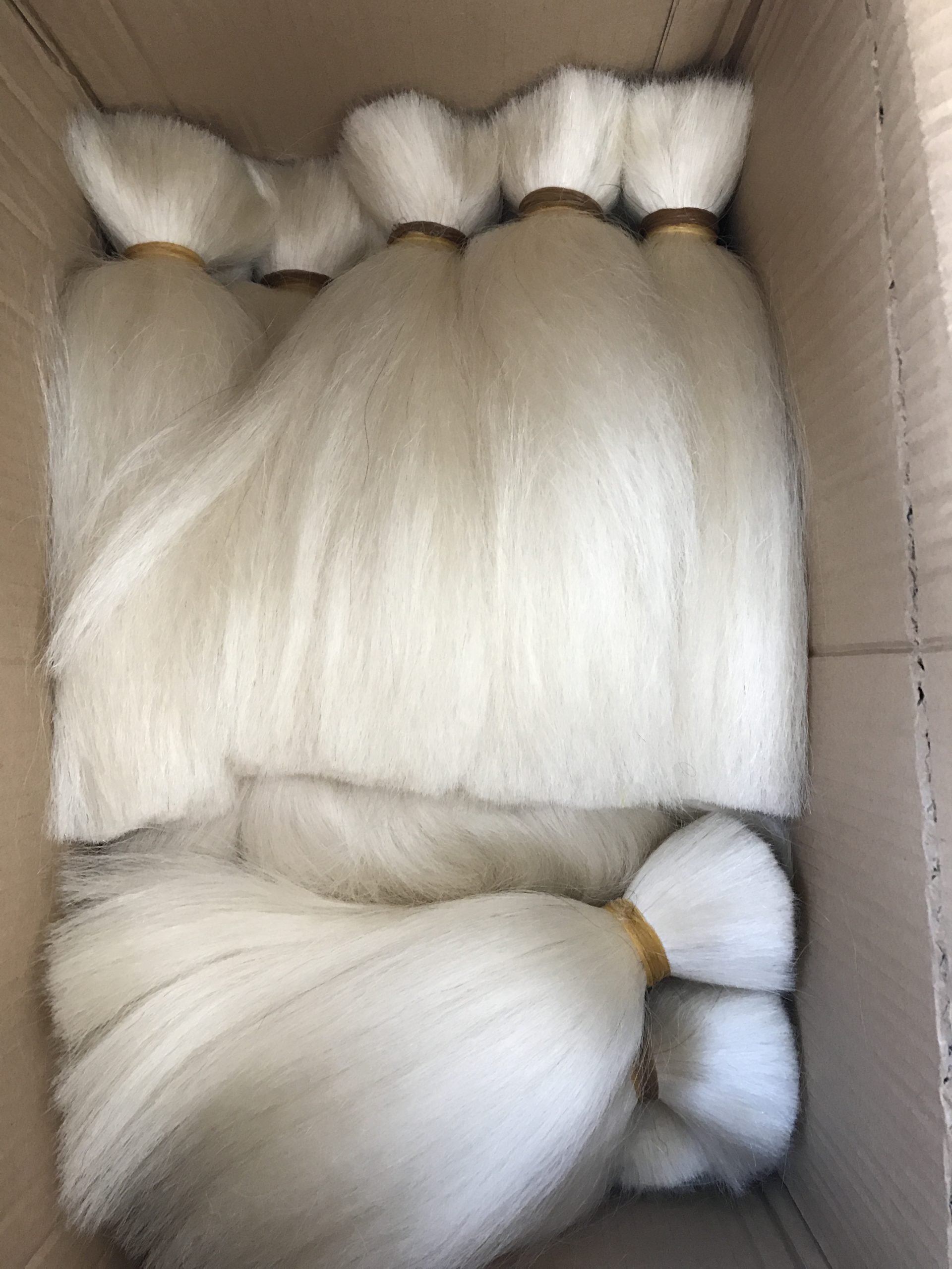 Yak hair bleached white hair bundle 10-12” - 图片 3