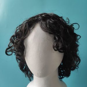 100% human hair machne made wig black color